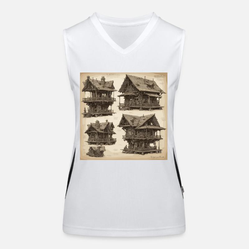 Plan / Sépia / Vintage / Rétro / Maison Débardeur respirant contrasté Femme