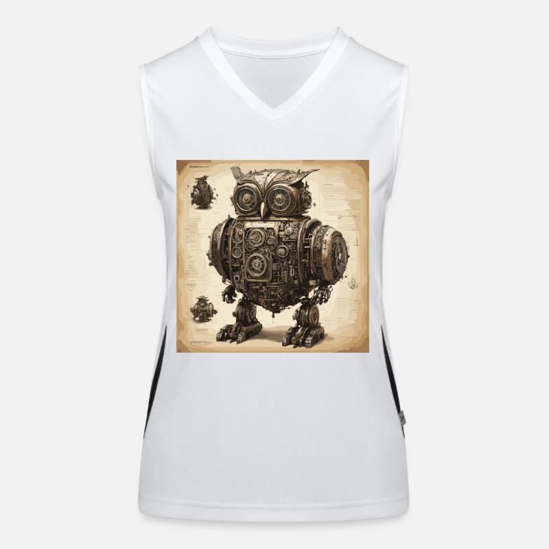 Bauplan / Sepia / Vintage / Retro / Eule Funktionelles Kontrast-Tank Top für Frauen