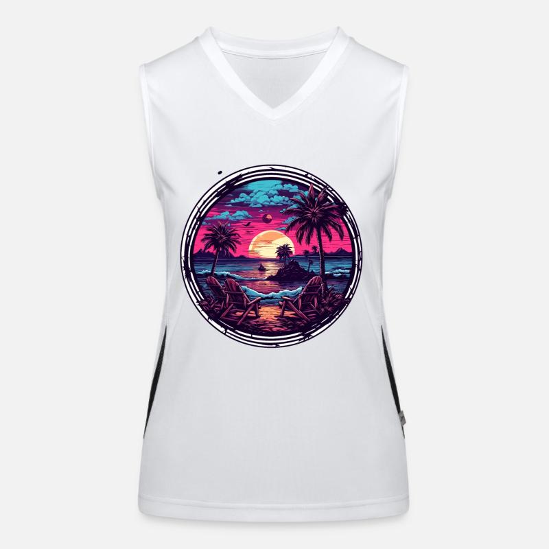 Strand / Insel / Urlaub / Sommer / Sonne / Meer Funktionelles Kontrast-Tank Top für Frauen