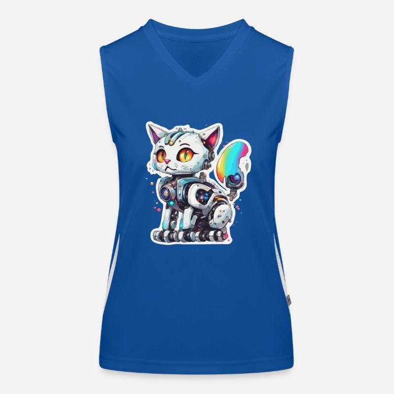 Roboter Tier / KI / Mechanisierte Tiere / Comic Funktionelles Kontrast-Tank Top für Frauen