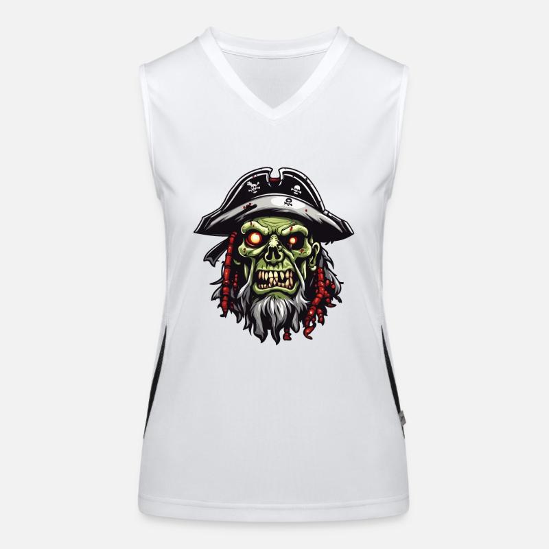 Pirate / Ahoy / Ancre / Capitaine / Crâne / Rhum Débardeur respirant contrasté Femme