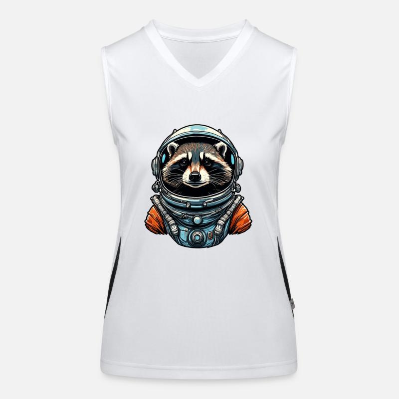 Astronaut / Weltall / Tier / Waschbär / Raumschiff Funktionelles Kontrast-Tank Top für Frauen