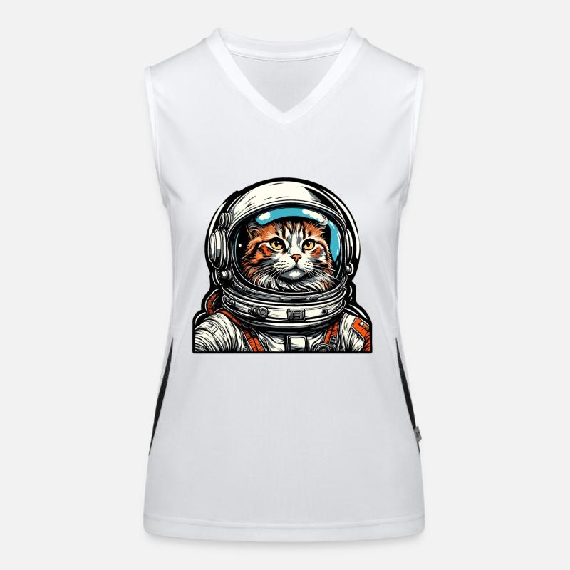 Astronaute / Espace / Animal / Chat / Vaisseau spatial Débardeur respirant contrasté Femme