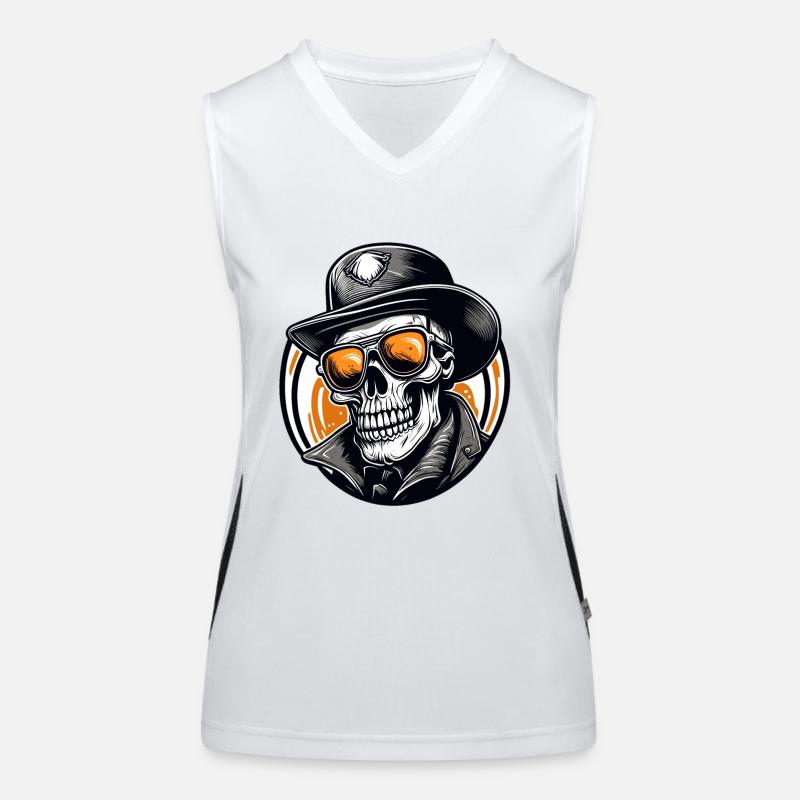 Skull / Totenkopf / Skelett / Gothic / Tattoo Funktionelles Kontrast-Tank Top für Frauen
