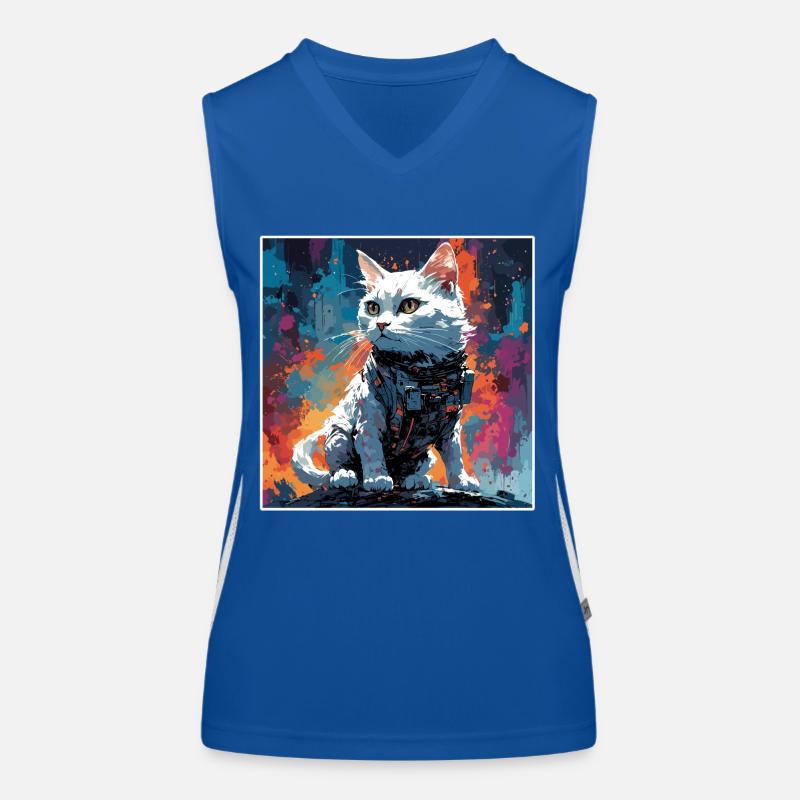 Astronaute / Espace / Animal / Chat / Vaisseau spatial Débardeur respirant contrasté Femme