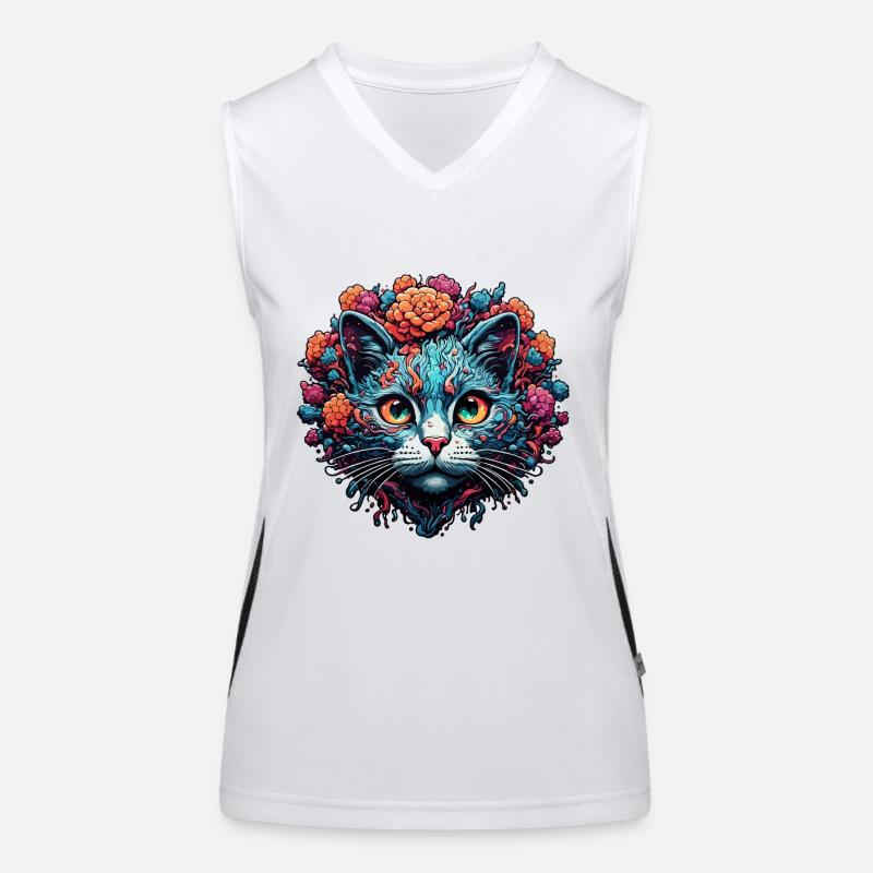 Cool Cat / Funny / Animal / Pet / Crazy Women's Functional Contrast Tank Top