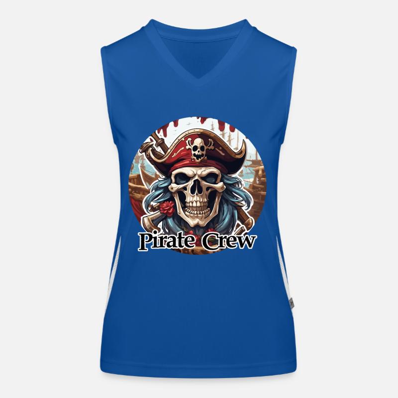 Pirate / Ahoy / Ancre / Capitaine / Crâne / Rhum Débardeur respirant contrasté Femme