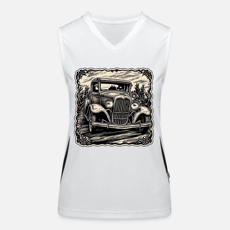 Car / Vehicle / Passenger Car / Mobile / Old Timer / Driving Women's Functional Contrast Tank Top