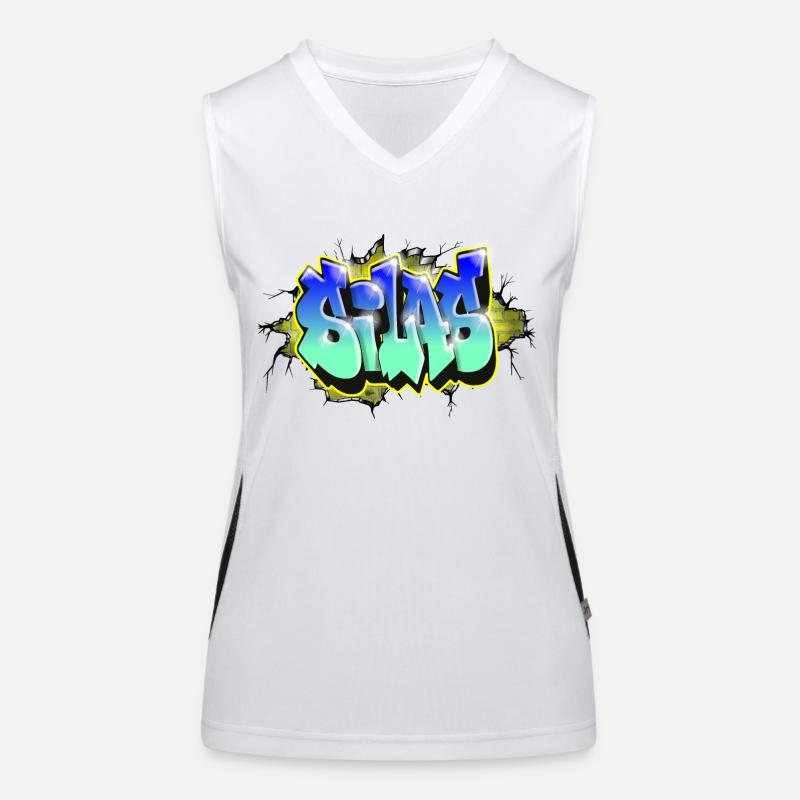 Graffiti SILAS Rubbelgeschenk GEBURTSTAG GEBURT Funktionelles Kontrast-Tank Top für Frauen