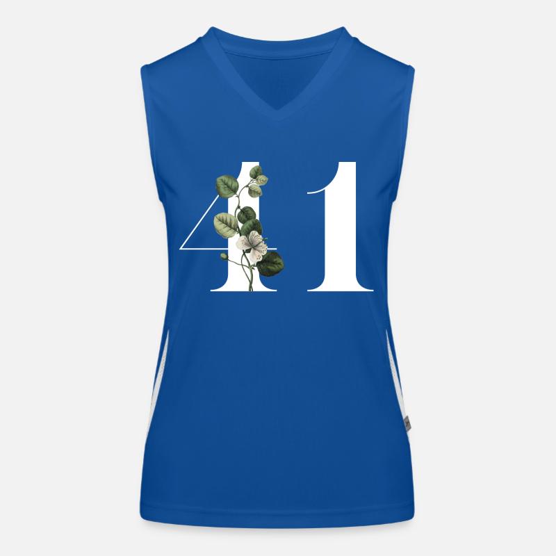 Nummer 41 Blumengrün - 41. Blumengeburtstag Funktionelles Kontrast-Tank Top für Frauen