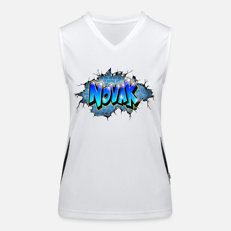 Graffiti NOVAK Printable Name Women's Functional Contrast Tank Top