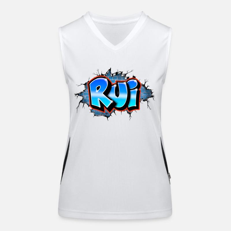 Graffiti Name Rui Printable on Everything! Women's Functional Contrast Tank Top