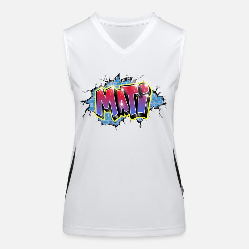 NAME DES MATI-GRAFFITIS Funktionelles Kontrast-Tank Top für Frauen