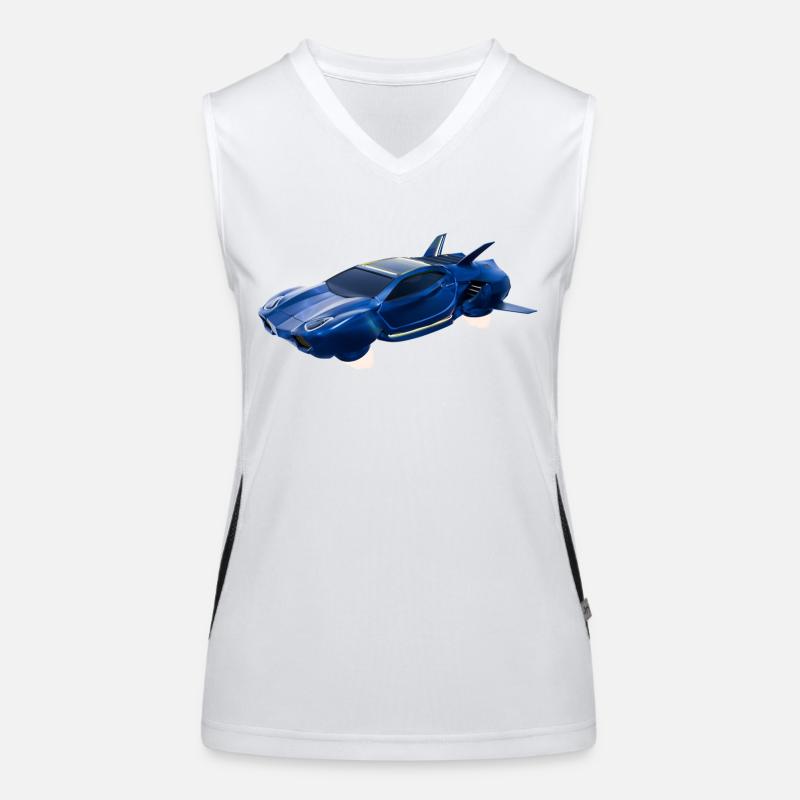 Sci-Fi Fliegendes Auto Funktionelles Kontrast-Tank Top für Frauen