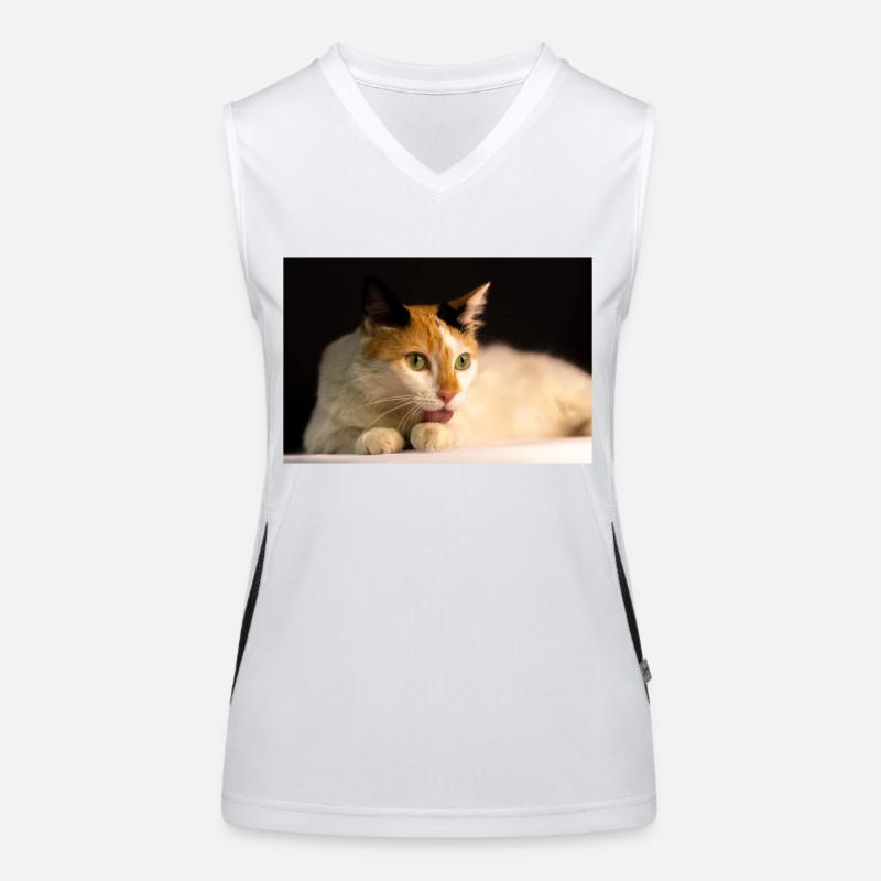 Die Katze Funktionelles Kontrast-Tank Top für Frauen