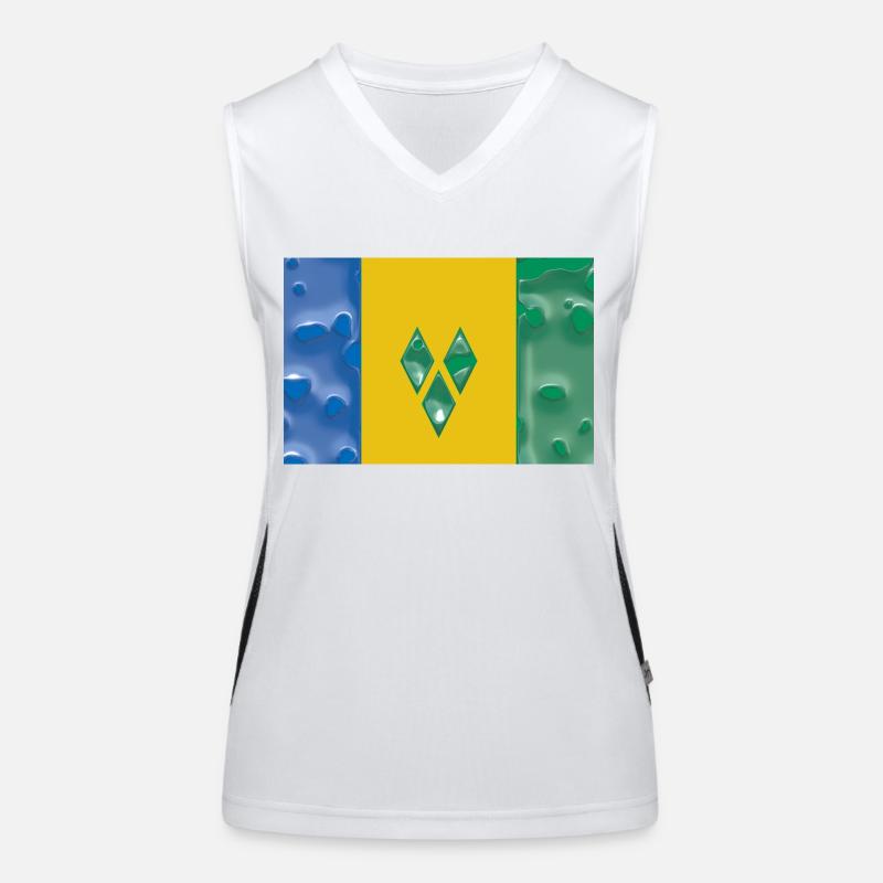 Drapeau Pays Saint-Vincent-et-les-Grenadines Débardeur respirant contrasté Femme