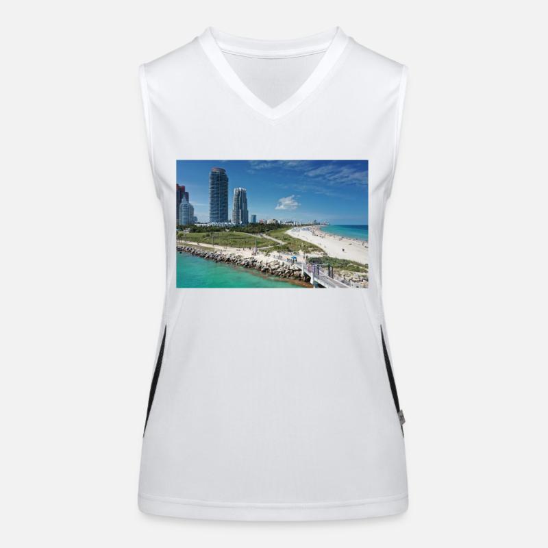 Miami Beach Piermit Wolkenkratzer Funktionelles Kontrast-Tank Top für Frauen
