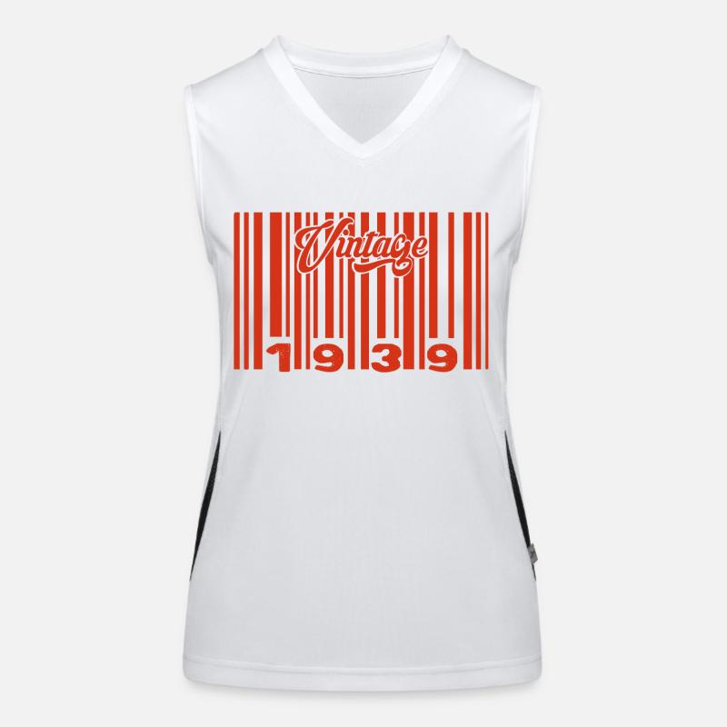 Vintage 1939 Born In 1939 86 Years Bar Code Anniversai Women's Functional Contrast Tank Top