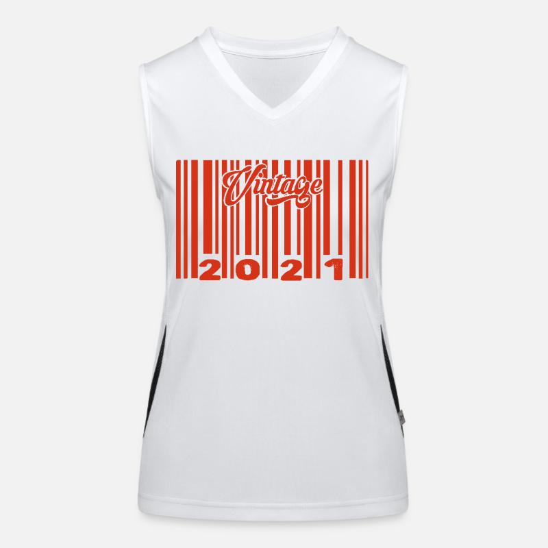 Vintage 2021 born in 2021 4 years bar code anniversair Women's Functional Contrast Tank Top
