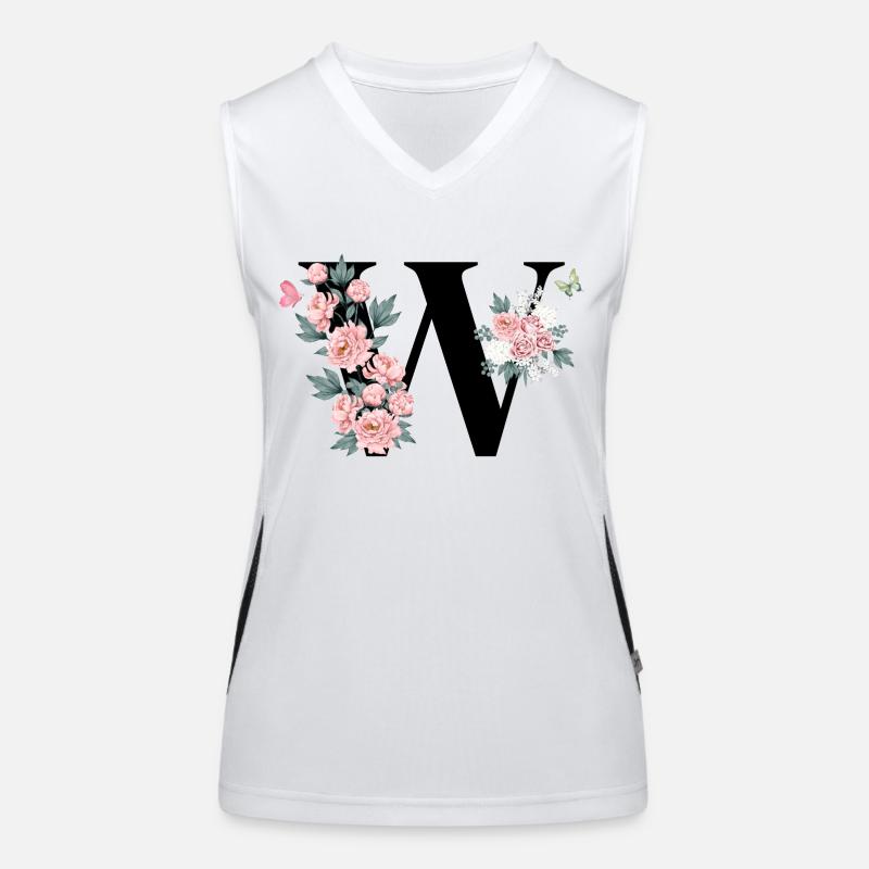 Lettre w fleurs rose Débardeur respirant contrasté Femme