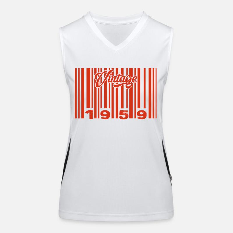 Vintage 1959 Born In 1959 66 Year Old Bar Code Anniversai Women's Functional Contrast Tank Top
