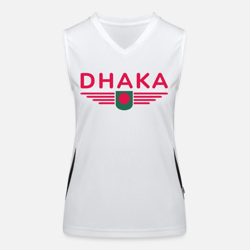 Dhaka Design – Herz Bangladeschs Funktionelles Kontrast-Tank Top für Frauen