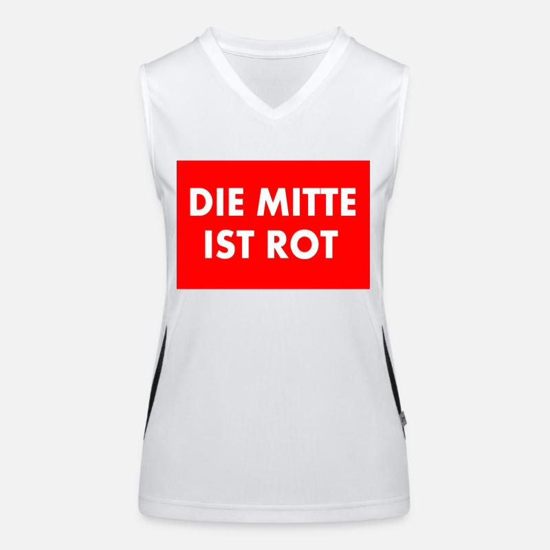die mitte ist rot Funktionelles Kontrast-Tank Top für Frauen