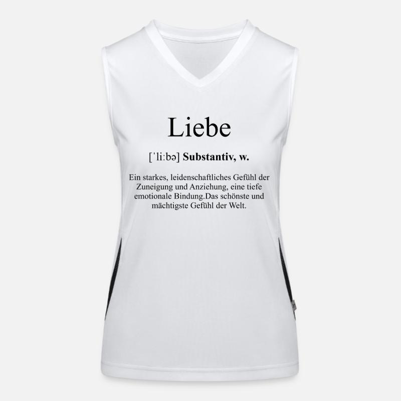Liebe Definition Dictionary Funktionelles Kontrast-Tank Top für Frauen