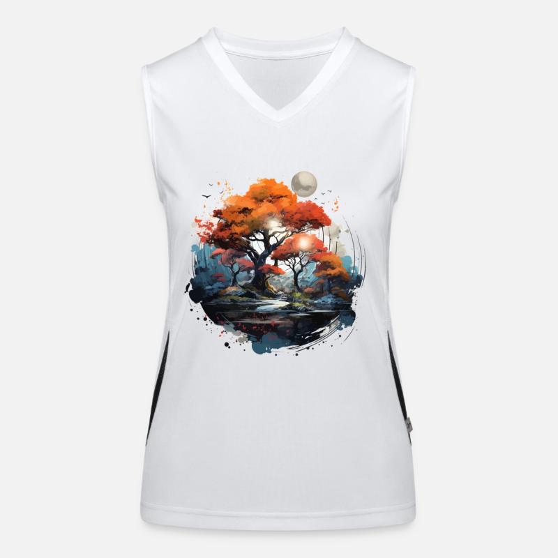 Autumn Moon Forest Women's Functional Contrast Tank Top