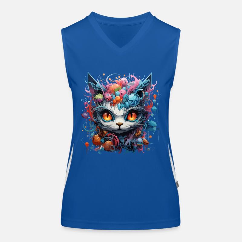 Couleur Chat Débardeur respirant contrasté Femme