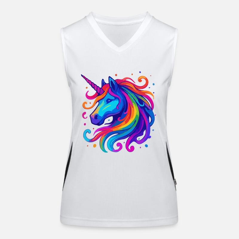 Rainbow Unicorn - Women's Functional Contrast Tank Top - white/black