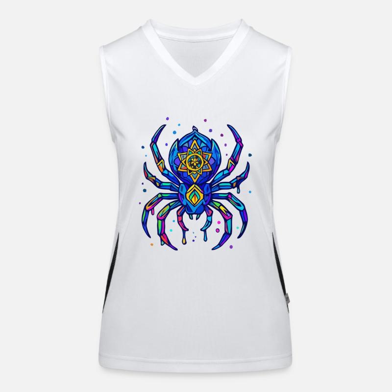Neon Spinne Funktionelles Kontrast-Tank Top für Frauen