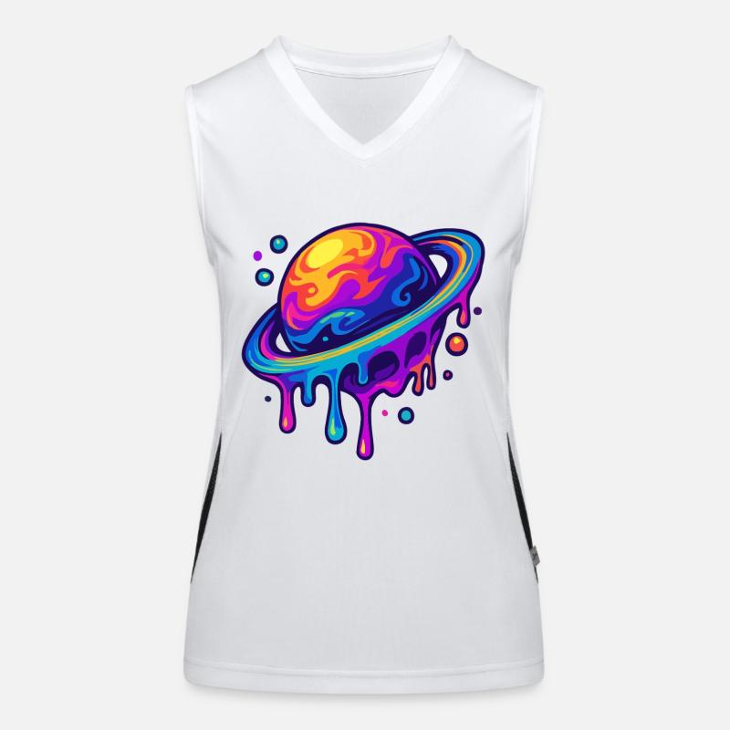 Neon Saturn Funktionelles Kontrast-Tank Top für Frauen