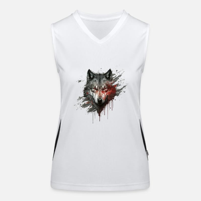 Blutwolf Funktionelles Kontrast-Tank Top für Frauen