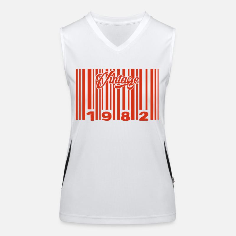 Vintage 1982 Born In 1982 43 Year Old Bar Code Anniversai Women's Functional Contrast Tank Top