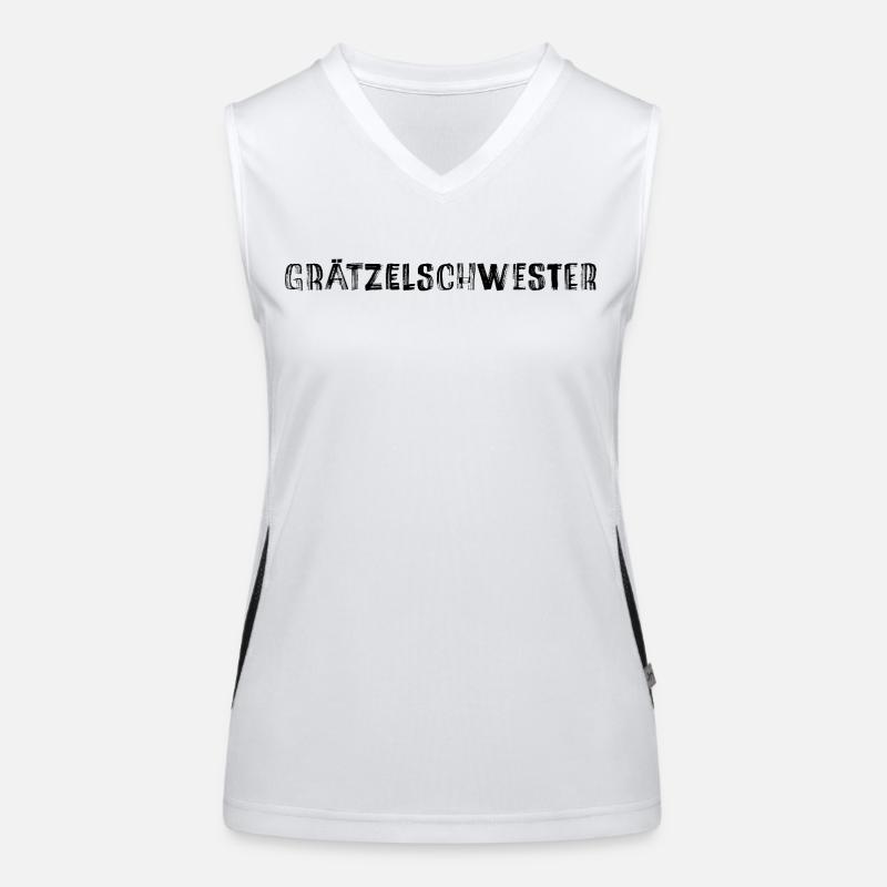 Grätzelschwester – Viennese dialect cult saying Women's Functional Contrast Tank Top