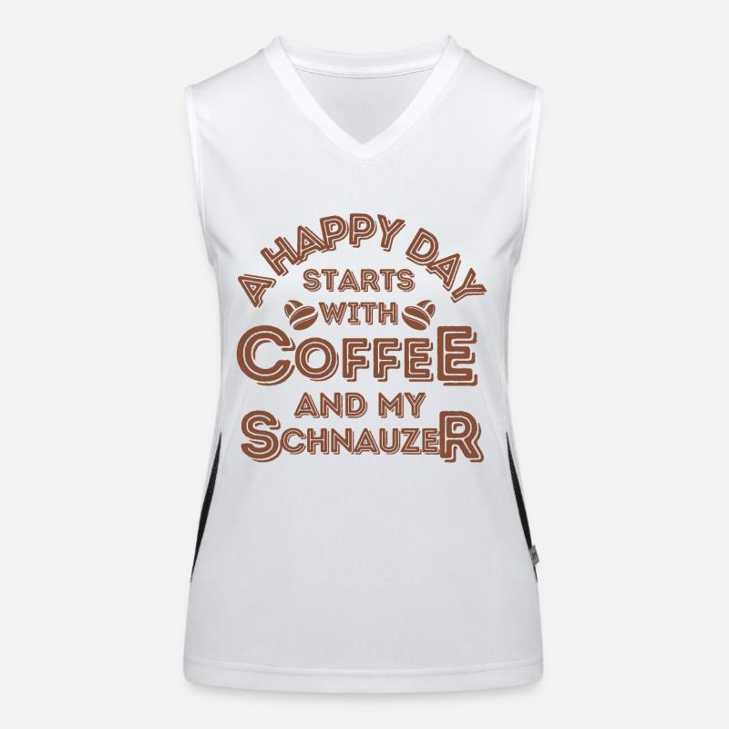 Schnauzer Kaffee Hund Cafe Funktionelles Kontrast-Tank Top für Frauen
