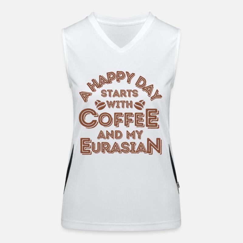 Eurasier Coffee Dog Cafe Women's Functional Contrast Tank Top