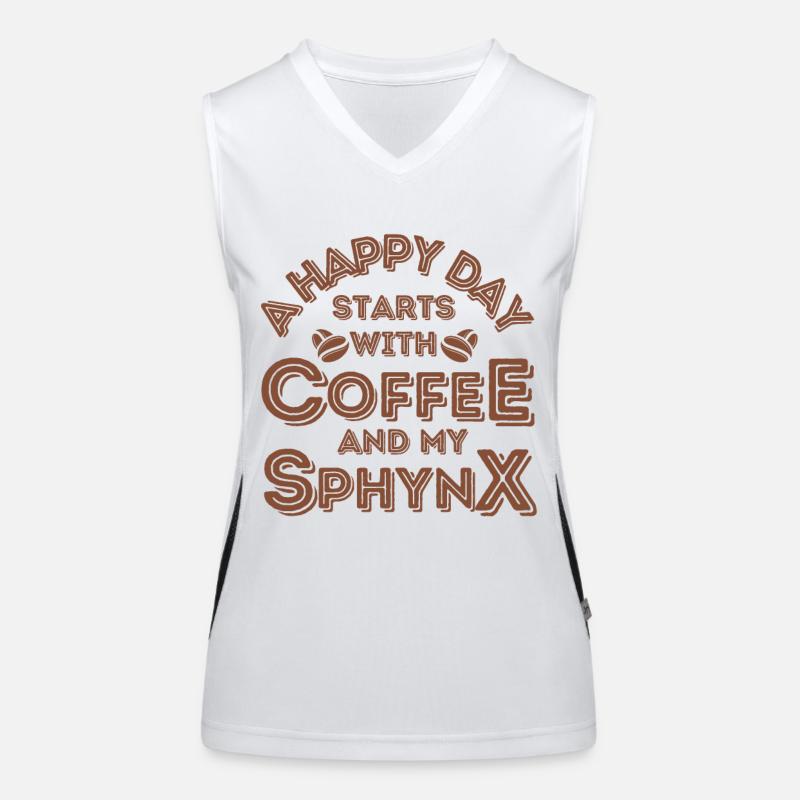 Café Sphynx Cat Café Débardeur respirant contrasté Femme