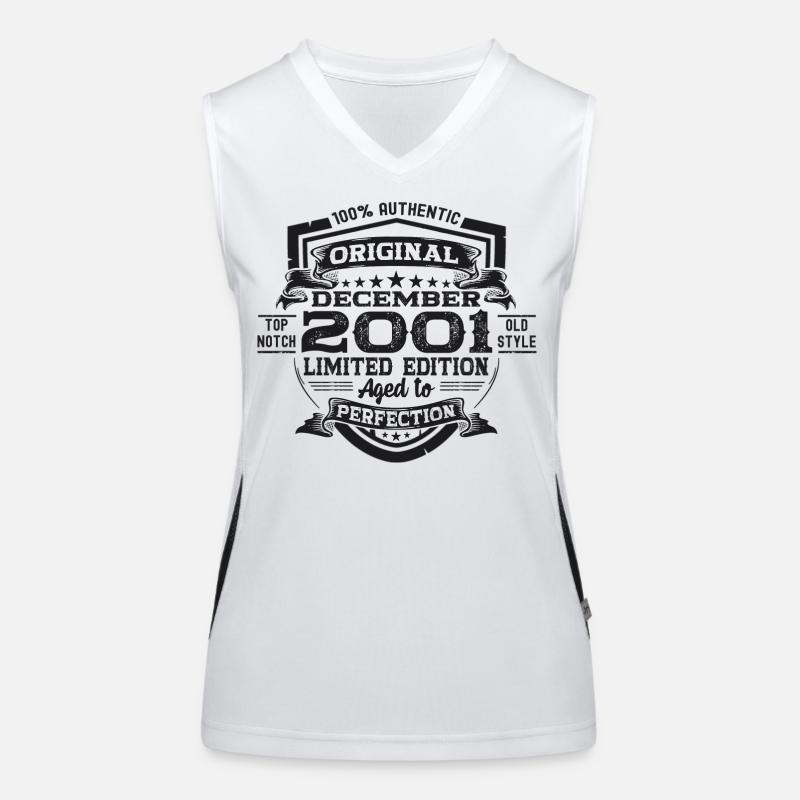 December Year 2001 21st birthday gift Women's Functional Contrast Tank Top