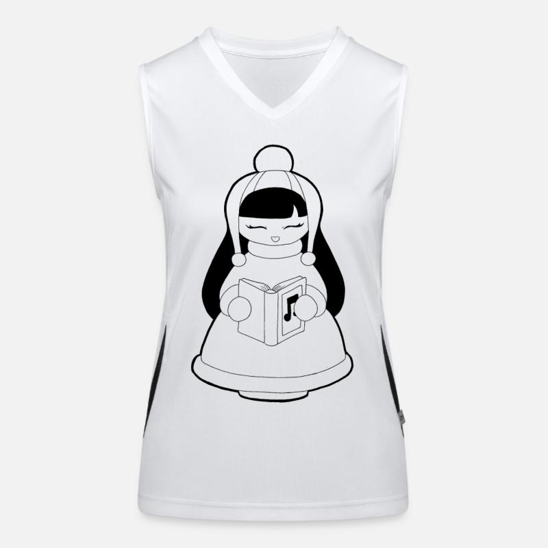 Poupée Kokeshi classique2 Débardeur respirant contrasté Femme