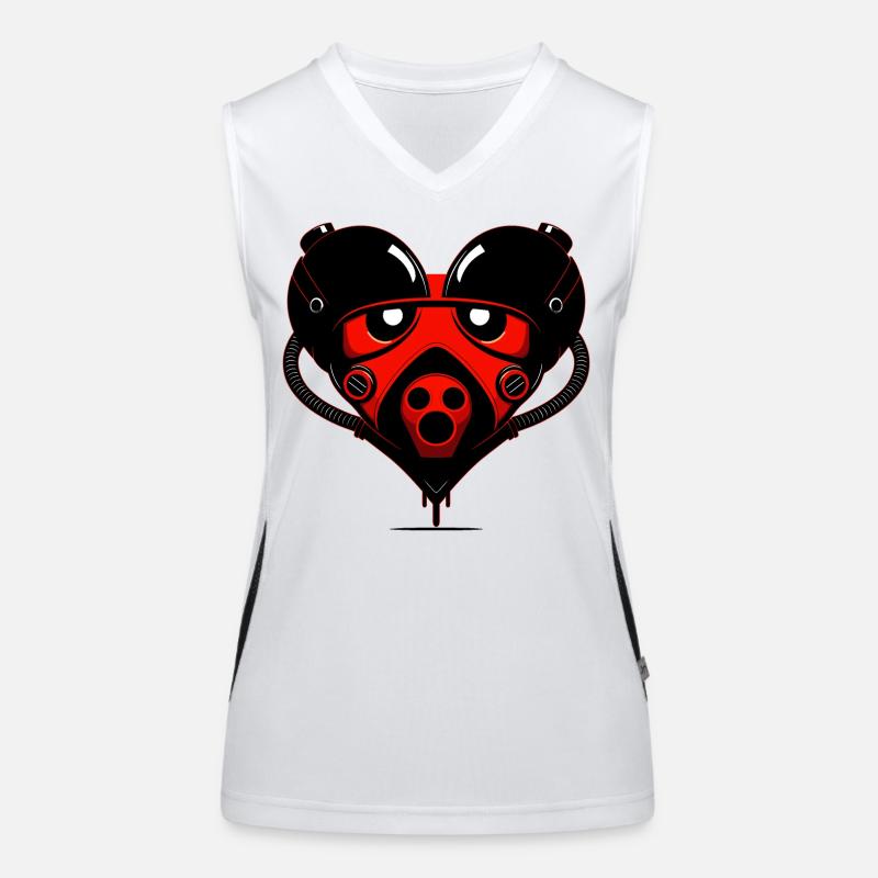 Roboter Herz Funktionelles Kontrast-Tank Top für Frauen