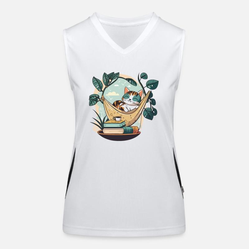 Katzenbuch-Liebhaber Funktionelles Kontrast-Tank Top für Frauen
