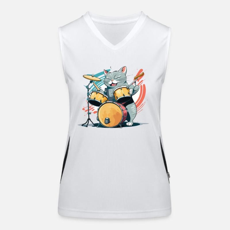 Rocker Katze Funktionelles Kontrast-Tank Top für Frauen