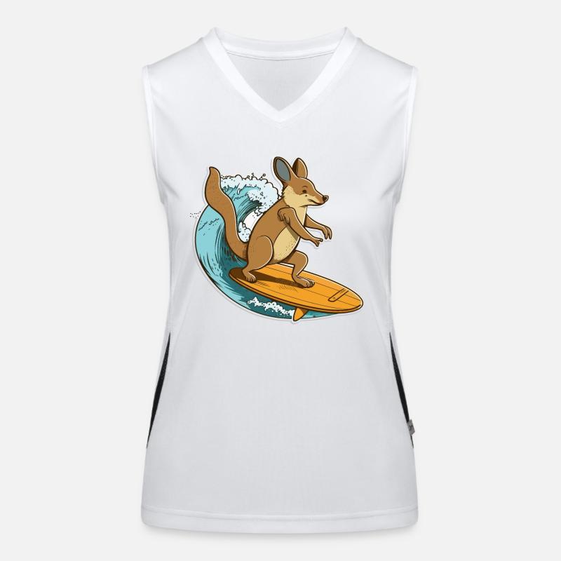 Känguru-Surfer Funktionelles Kontrast-Tank Top für Frauen