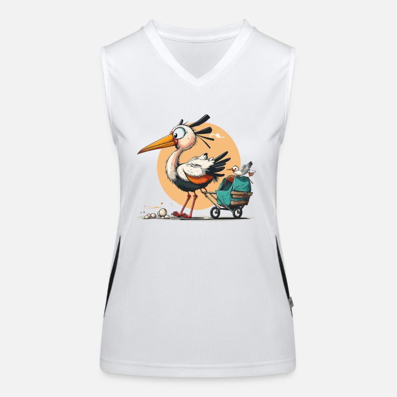 Storchen-Lieferung Funktionelles Kontrast-Tank Top für Frauen