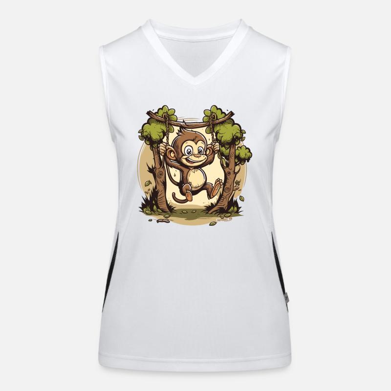 Schwingender Affe Funktionelles Kontrast-Tank Top für Frauen
