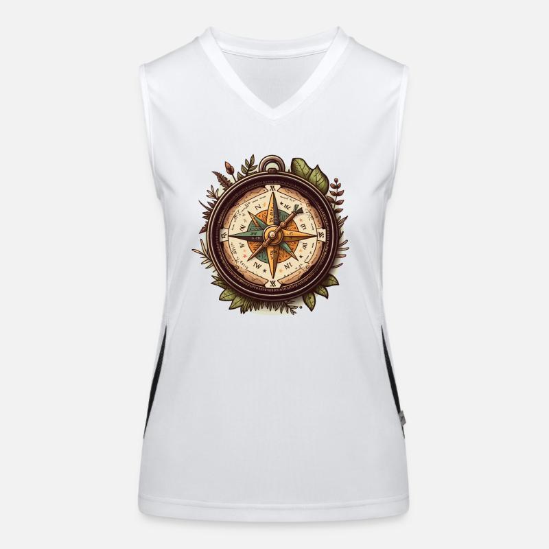 Vintage-Kompass Funktionelles Kontrast-Tank Top für Frauen