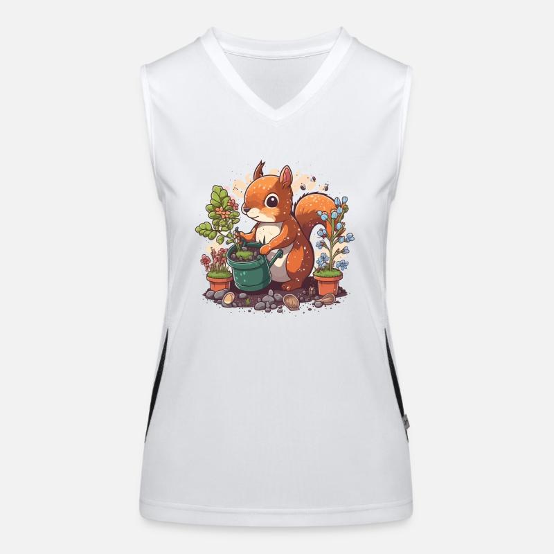 Eichhörnchen-Gärtner Funktionelles Kontrast-Tank Top für Frauen