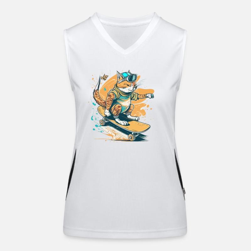 Feline On Board Women's Functional Contrast Tank Top